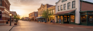 Evening scene in historic Wichita Falls
