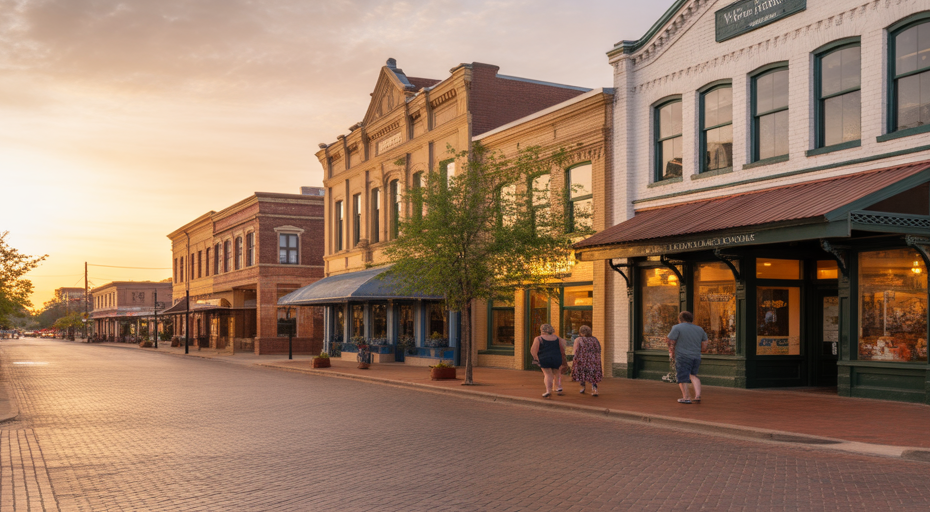 Evening scene in historic Wichita Falls