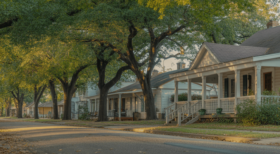 Quiet residential street in Mansfield Texas