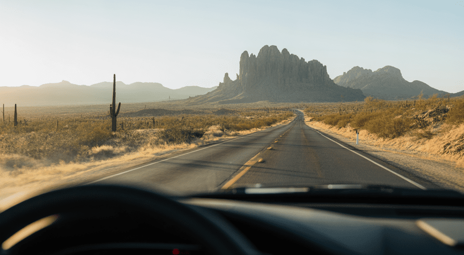 Scenic desert drive near Mesa Arizona