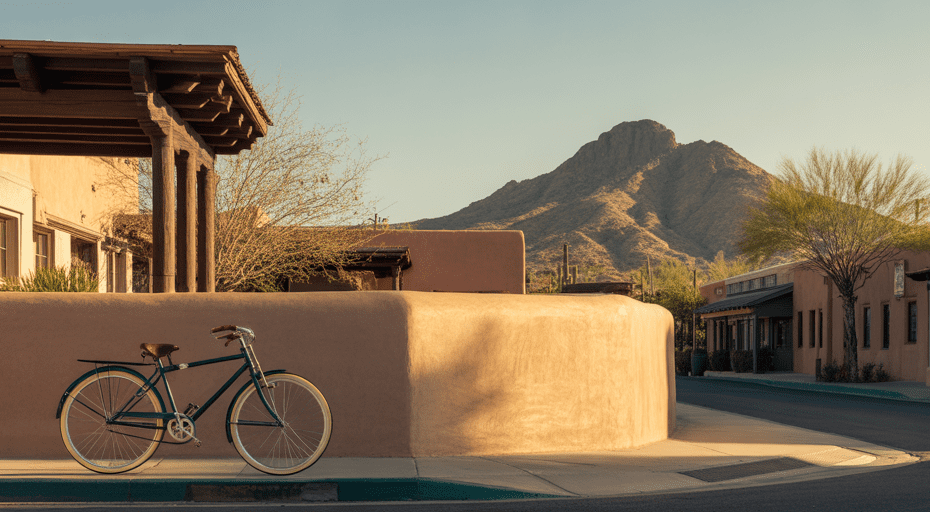Quiet morning street in Old Town Scottsdale.