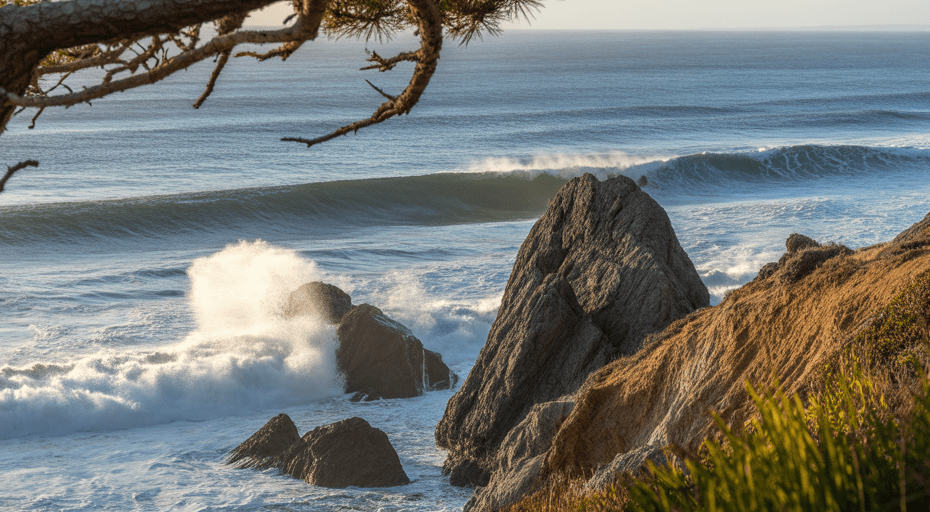 Rugged Cambria coastline from bluff trail