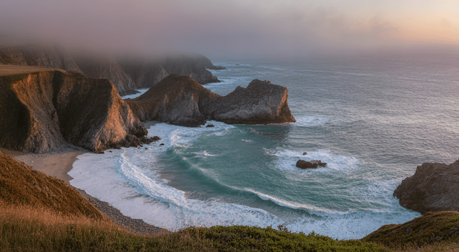 Dramatic Big Sur coastline at dusk