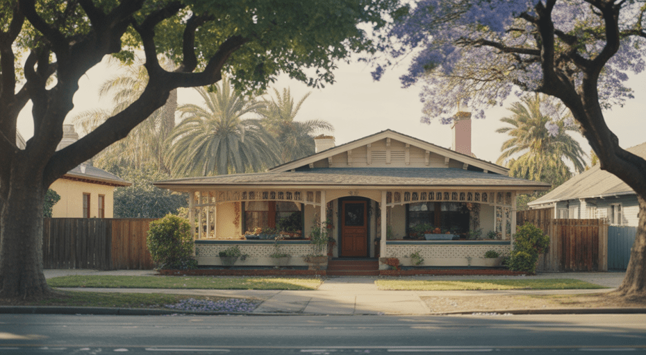 Quiet residential street in historic Anaheim