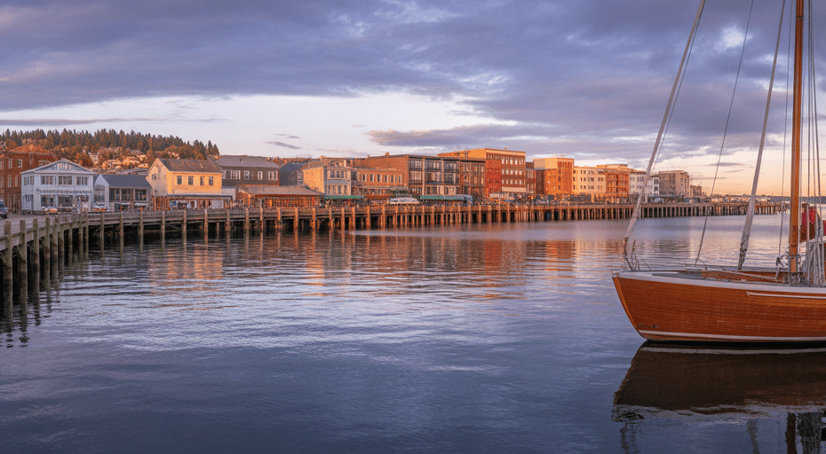 Port Townsend waterfront at dawn