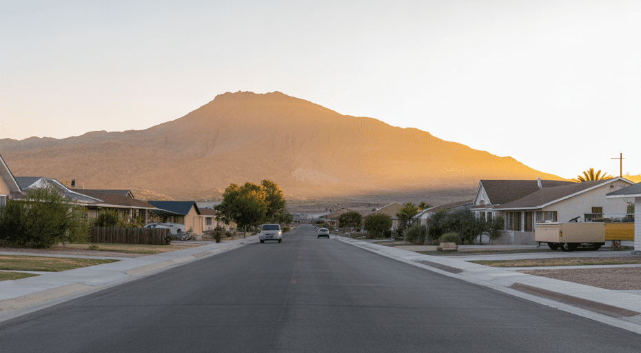Quiet residential street in Sunrise Manor