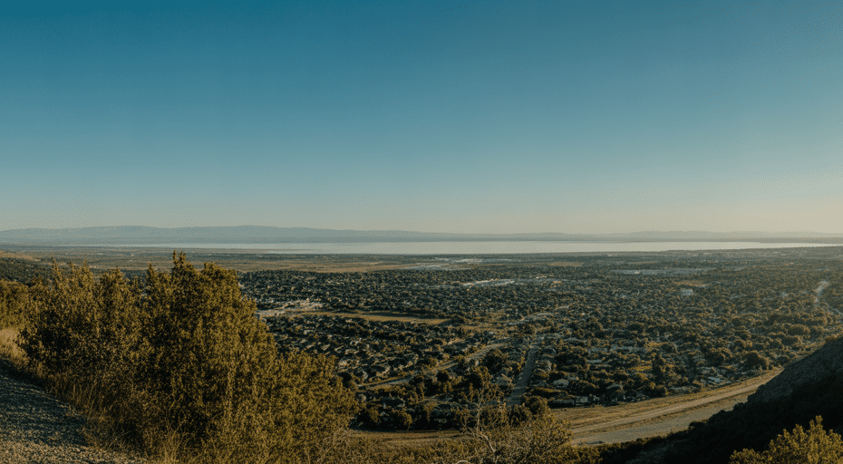 View of Layton Utah from a mountain trail.
