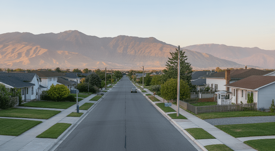 Residential street in West Valley City Utah