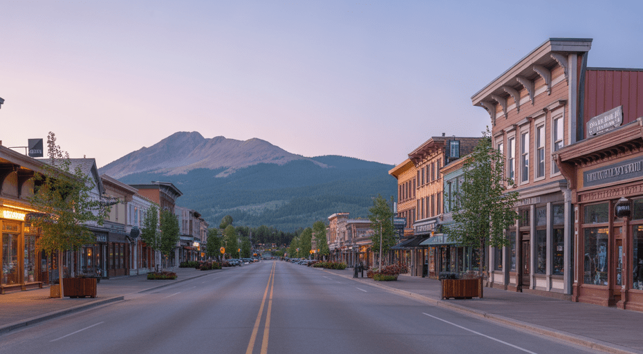 Quiet morning on Central Avenue in Whitefish.