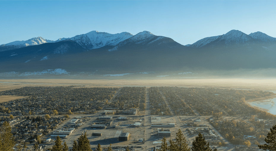 Aerial view of Kalispell from Lone Pine