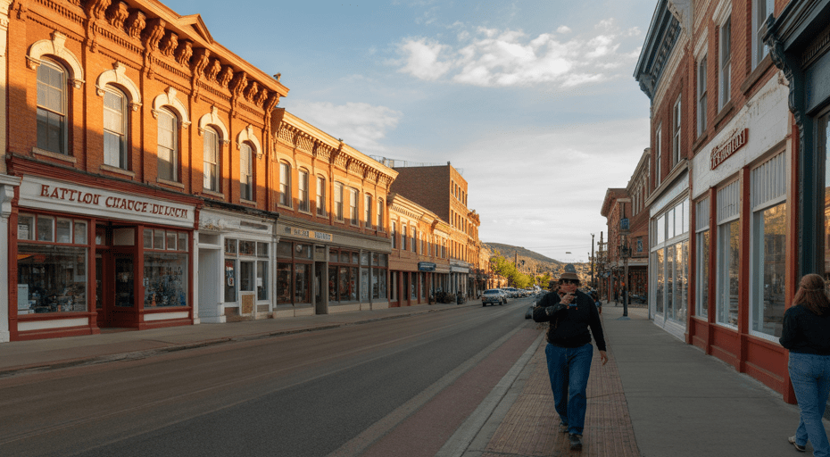 Quiet morning on a historic street in Helena Montana.