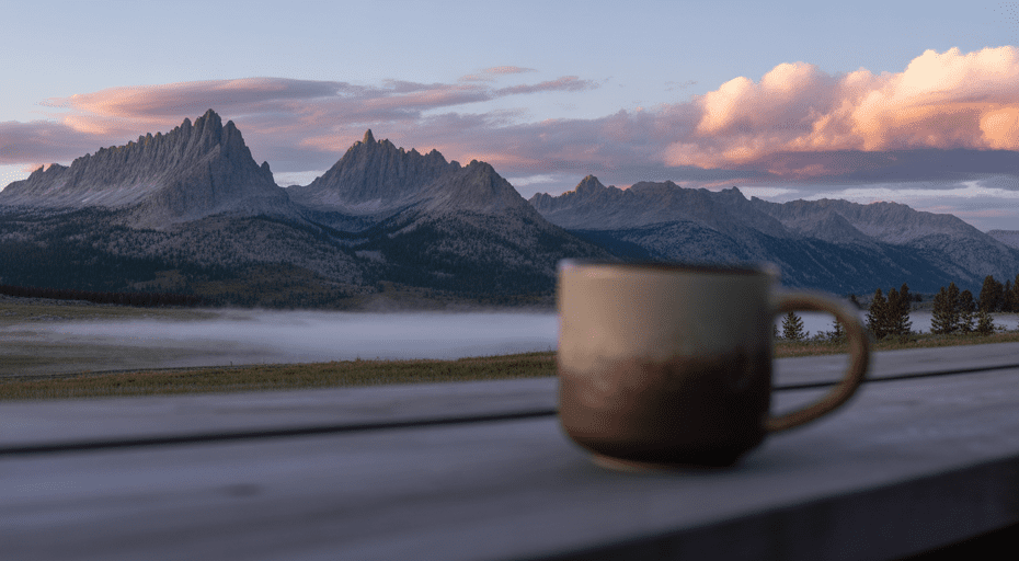 Morning coffee overlooking the Wind River Range.