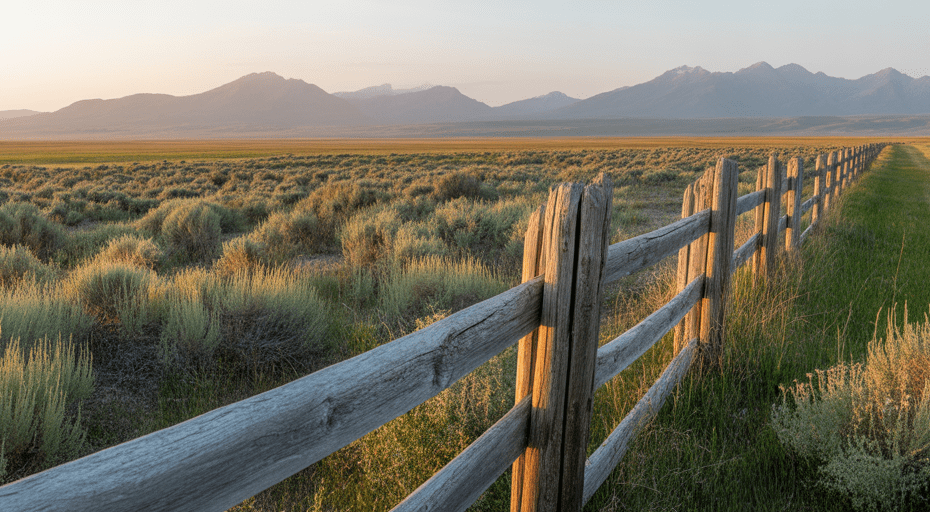 Golden hour over Wyoming landscape near Riverton.