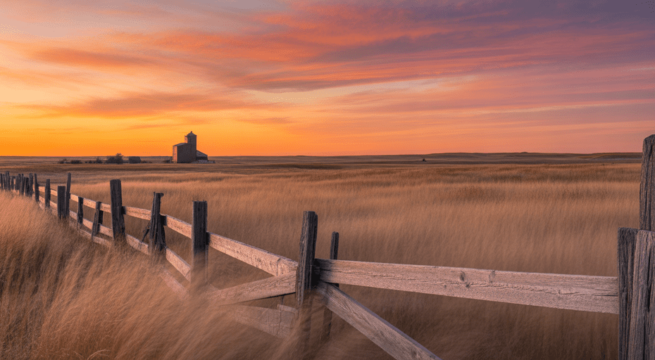Prairie sunset view near Jamestown.